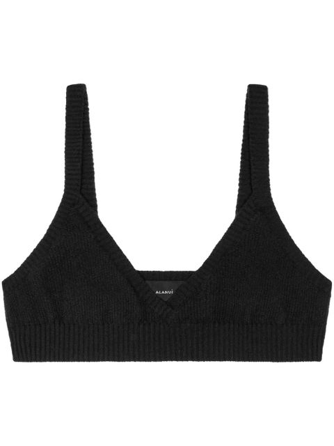 Alanui v-neck cashmere bralette - Black - zdjęcie produktu nr 1