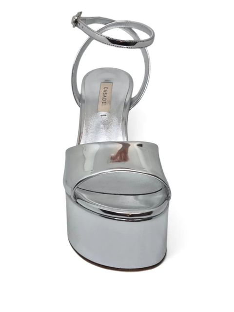 Casadei 130mm Patty platform ankle-strap sandals - Silver