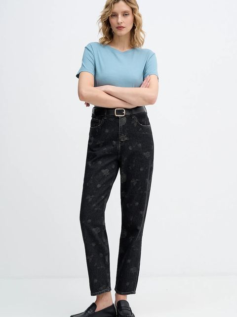 Sisley t-shirt bawełniany damski kolor turkusowy 3I1XL101S - zdjęcie produktu nr 2