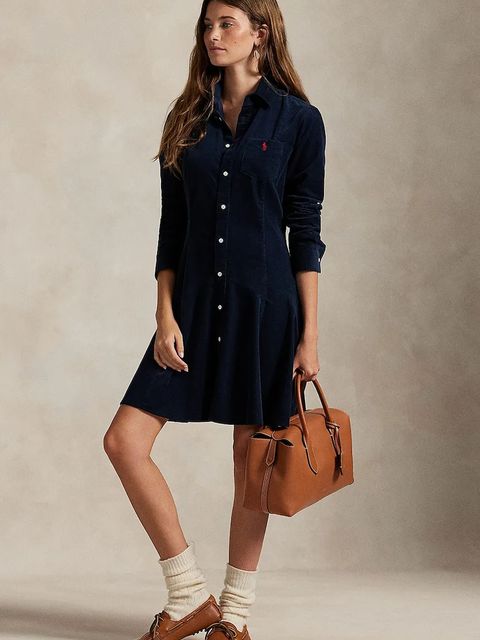 Polo Ralph Lauren sukienka bawełniana kolor granatowy mini rozkloszowana 211972069 - zdjęcie produktu nr 1