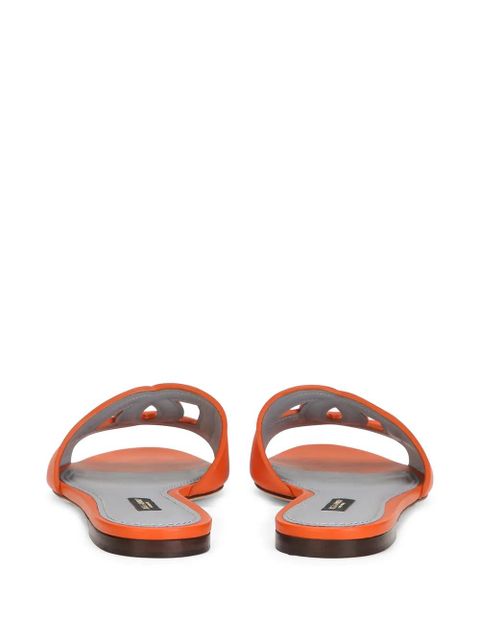Dolce & Gabbana DG Millennials leather slides - Orange