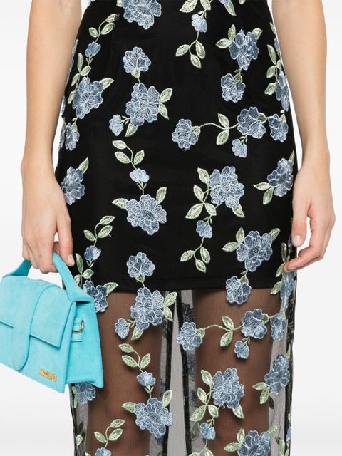 ROTATE BIRGER CHRISTENSEN flower mesh maxi dress - Black