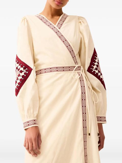 Marie Oliver Naomi embroidered midi dress - Neutrals