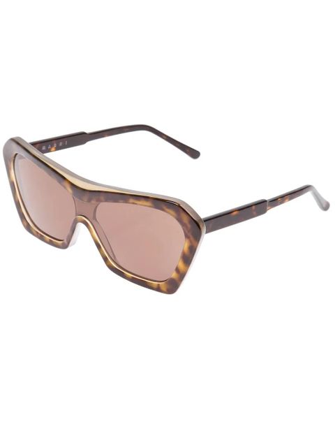 Marni Eyewear angled frame sunglasses - Brown - zdjęcie produktu nr 1