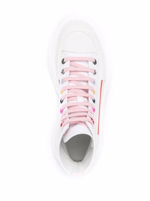 Alexander McQueen Tread Slick ankle lace-up sneakers - White