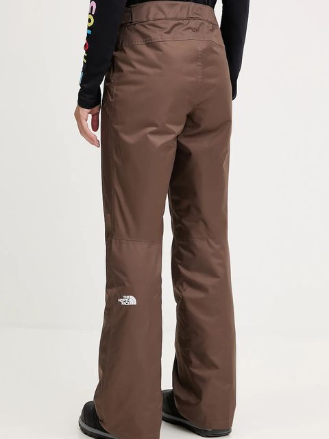 The North Face spodnie narciarskie Sally Insulated kolor brązowy NF0A7WYJ1OI1
