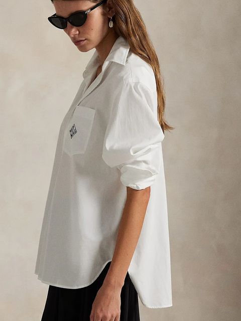 Polo Ralph Lauren koszula bawełniana damska kolor biały relaxed z kołnierzykiem klasycznym 211971509