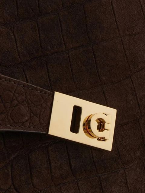 Ferragamo Hug animal-print suede tote bag - Brown