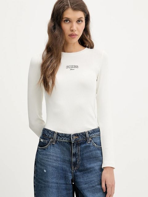 Guess Jeans longsleeve kolor beżowy W6RP22 KA0H1 - zdjęcie produktu nr 1