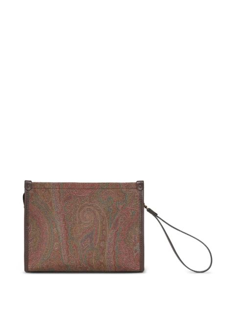 ETRO Arnica Pegaso-embroidered clutch bag - Brown - zdjęcie produktu nr 2