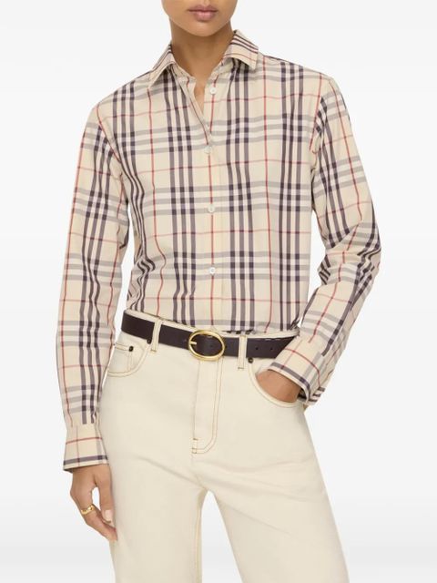 Burberry regular fit Check cotton shirt - Neutrals - zdjęcie produktu nr 2