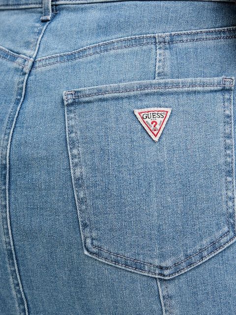 Guess spódnica jeansowa LIA kolor granatowy midi rozkloszowana W5YD0E D4LU0