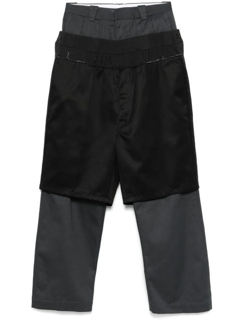 Maison Margiela layered trousers - Black - zdjęcie produktu nr 1