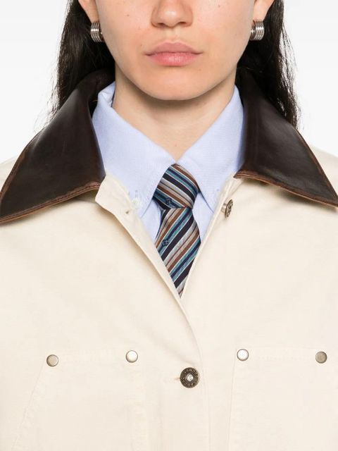 SANDRO contrasting-collar jacket - Neutrals