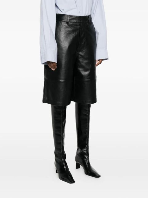 The Frankie Shop leather panelled shorts - Black