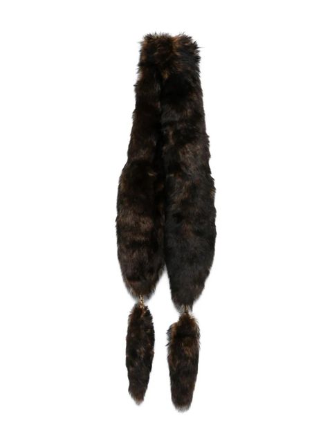 Chloé lamb-fur chain-embellished scarf - Brown - zdjęcie produktu nr 1