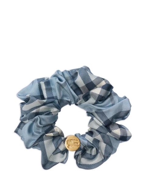 Burberry Check silk scrunchie - Blue - zdjęcie produktu nr 1