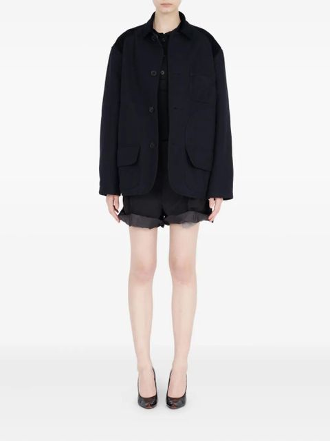 Maison Margiela corduroy-collar overshirt - Blue