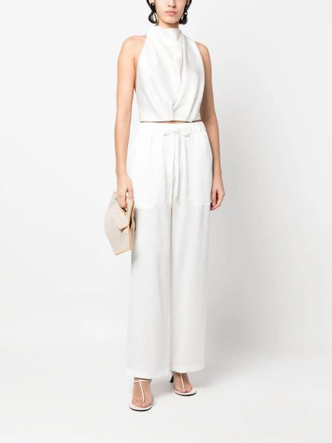 Cult Gaia drawstring straight-leg trousers - White