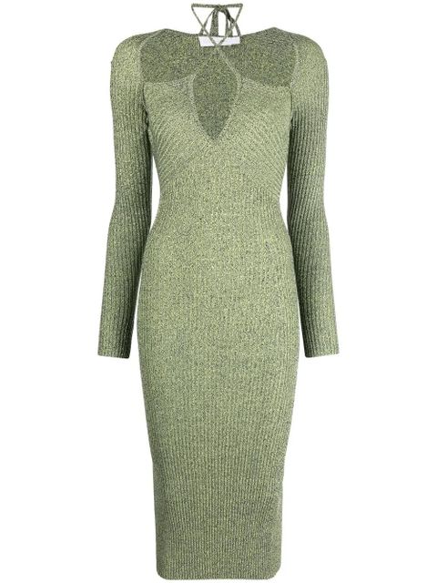 Simkhai crossover strap bodycon midi dress - Green - zdjęcie produktu nr 1