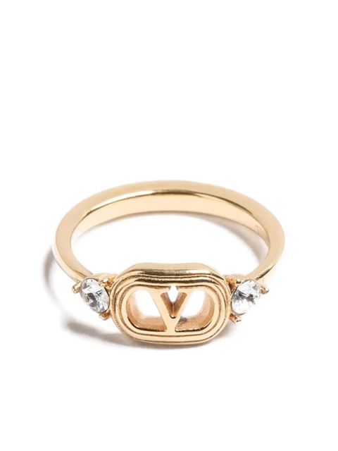 Valentino Garavani Ovalette crystal ring - Gold - zdjęcie produktu nr 1
