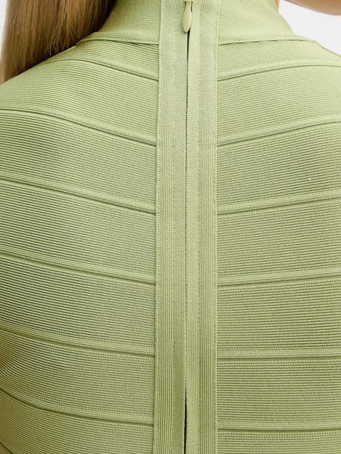 Herve Leger sukienka Davina kolor zielony midi dopasowana HLT8567266