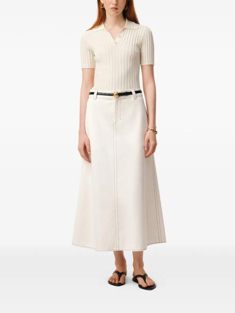 AMI Paris topstitch maxi A-line skirt - Neutrals - zdjęcie produktu nr 2