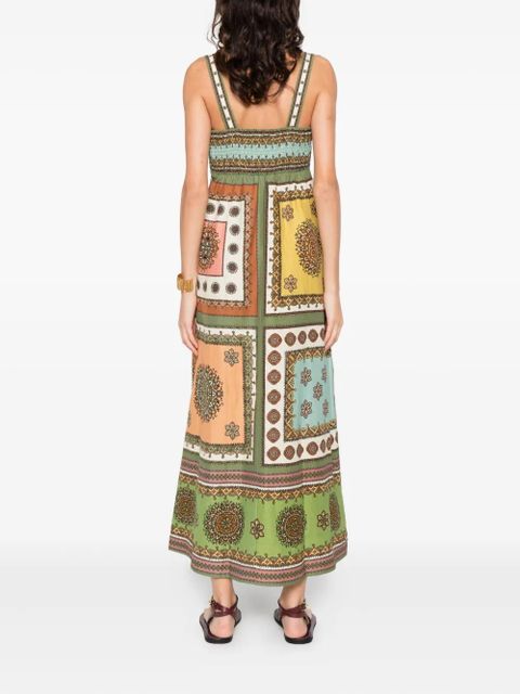 ALEMAIS print-design midi dress - Green