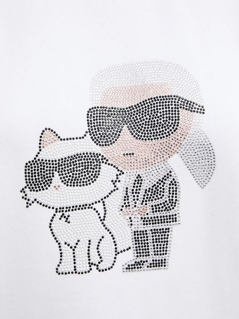 Karl Lagerfeld bluza IKON damska kolor biały z nadrukiem A3W20069