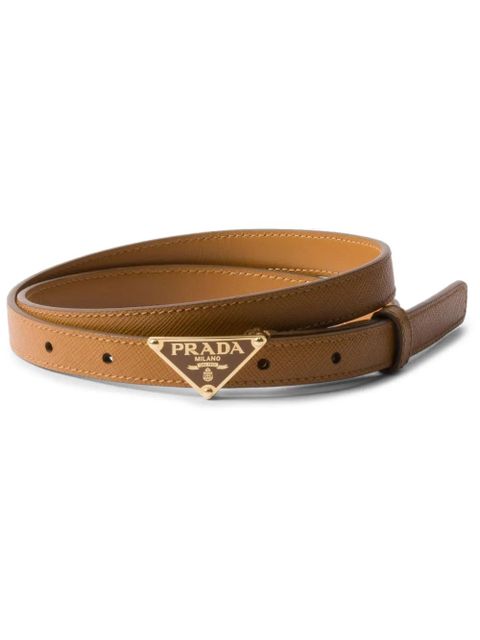 Prada triangle-logo leather belt - Brown - zdjęcie produktu nr 1