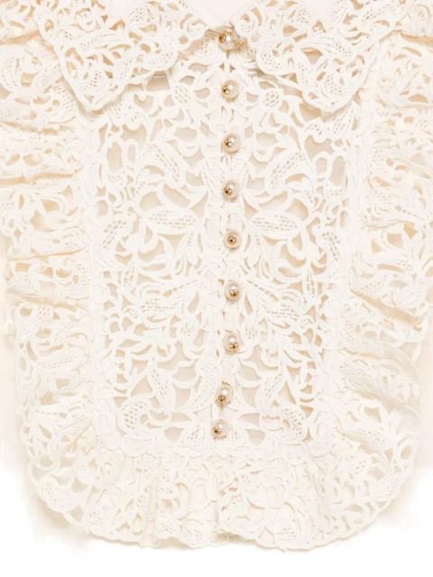 ZIMMERMANN ruffle-trim mini dress - Neutrals
