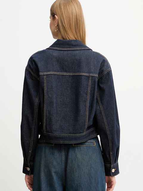 Morgan kurtka jeansowa kolor granatowy przejściowa oversize GADZA