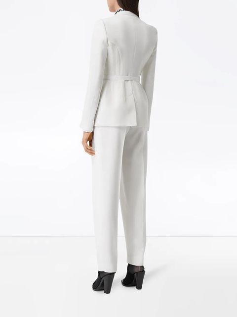 Burberry single-breasted belted blazer - White