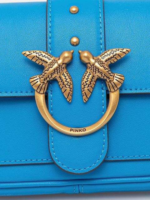 Pinko torebka skórzana kolor niebieski 100061 A0F1