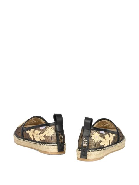 Valentino Garavani floral-embroidery espadrilles - Black