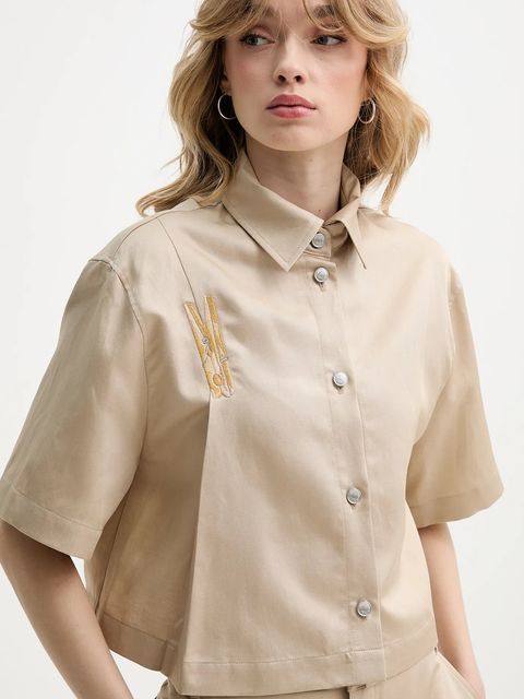 Moschino Jeans koszula z domieszką lnu