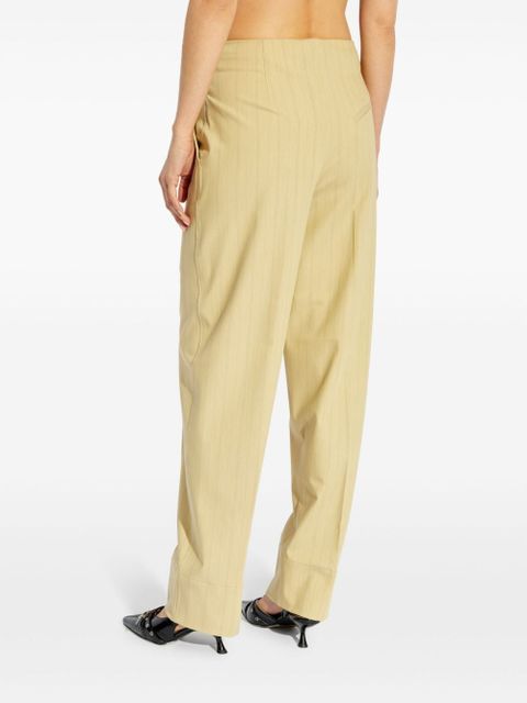 GANNI high-waisted striped trousers - Neutrals
