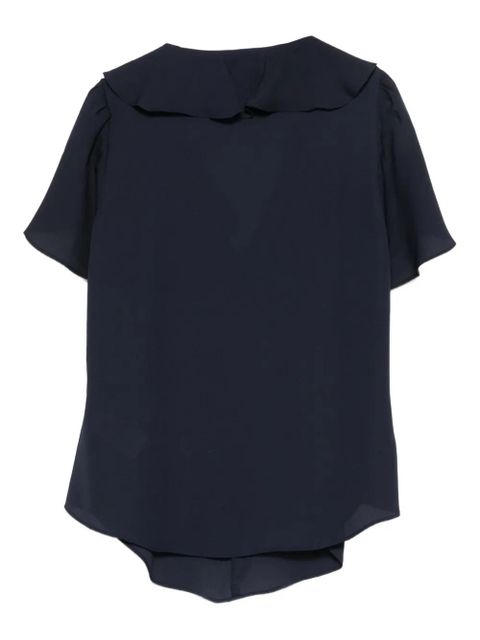 Lauren Ralph Lauren ruffle-detail short-sleeve blouse - Blue