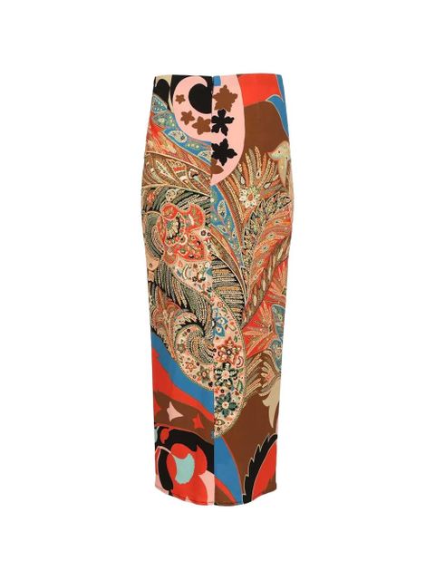 ETRO paisley-print gathered asymmetric maxi skirt - zdjęcie produktu nr 2