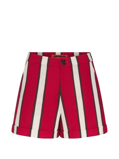 Simon Miller striped cuffed shorts - Red - zdjęcie produktu nr 1