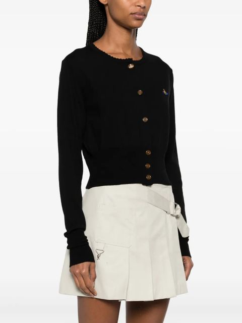 Vivienne Westwood Bea logo-embroidered cropped cardigan - Black