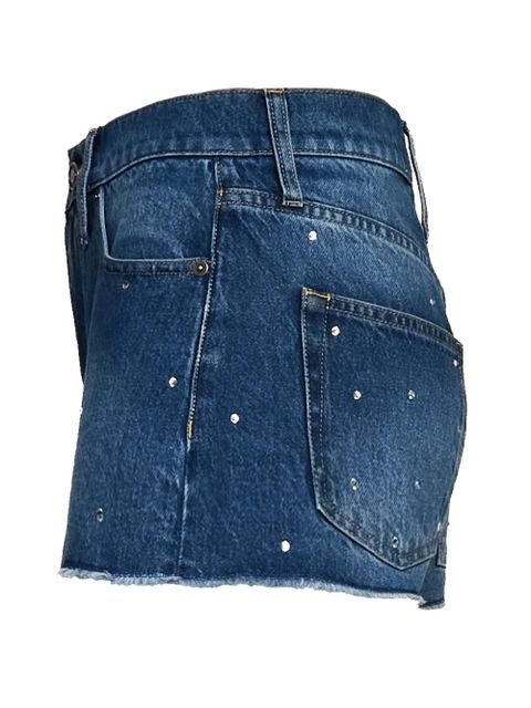 MC2 Saint Barth Musa rhinestone-embellished denim shorts - Blue