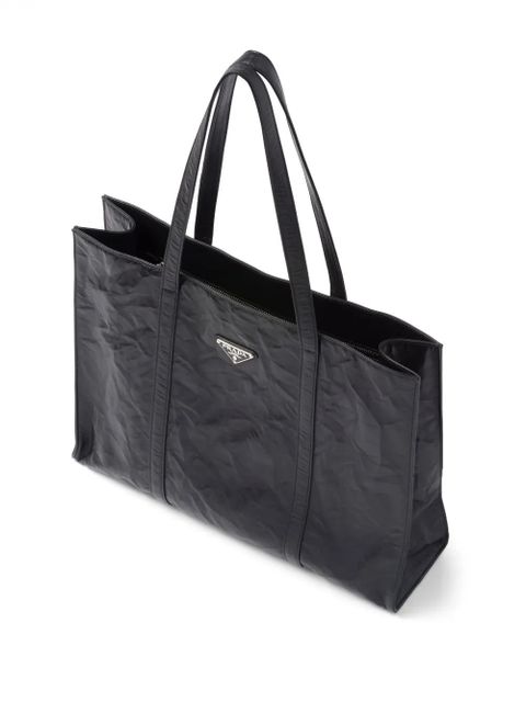 Prada large leather tote bag - Black