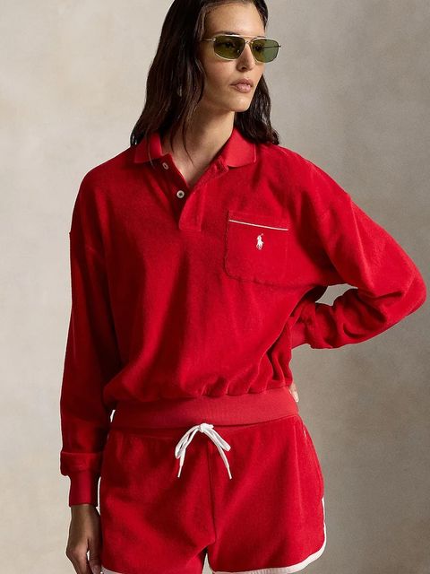 Polo Ralph Lauren bluza damska bawełniana LT WT COTTON TERRY-KNT-POLO - zdjęcie produktu nr 1