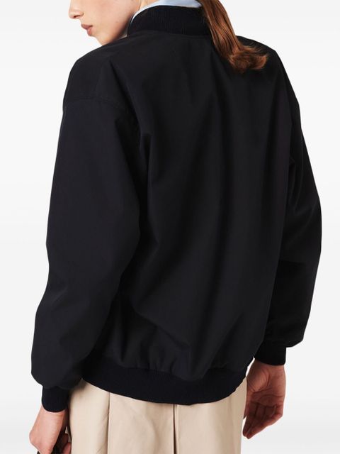 Miu Miu logo-patches bomber jacket - Blue