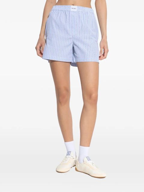 The Attico striped-pattern elasticated mini shorts - Blue - zdjęcie produktu nr 2