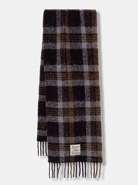 United Colors of Benetton szalik z dodatkiem wełny damski kolor bordowy 62QJDU027 - zdjęcie produktu nr 1