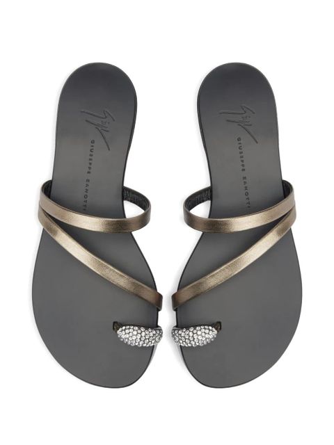 Giuseppe Zanotti Febe crystal-embellished leather sandals - Silver