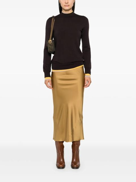 FENDI layered-trim sweater - Brown - zdjęcie produktu nr 2