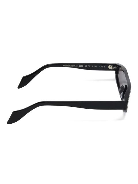 PINKO crystal-embellished geometric sunglasses - Black